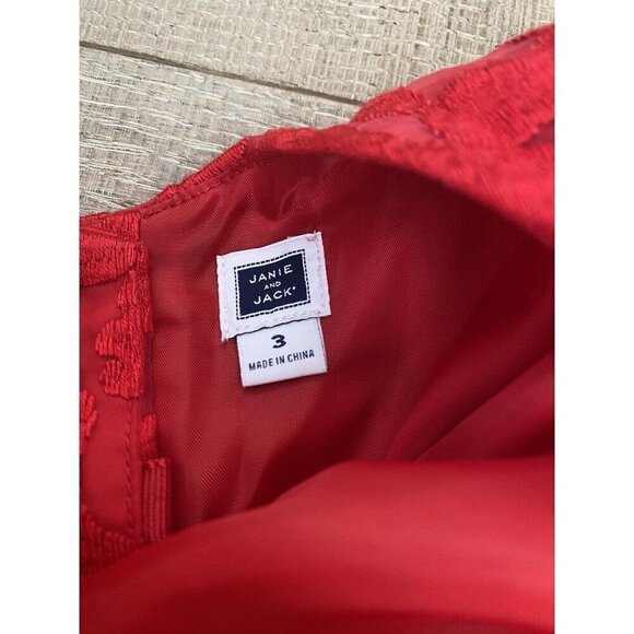 Janie And Jack Red Holiday Lace Dress - Picture 6 of 6